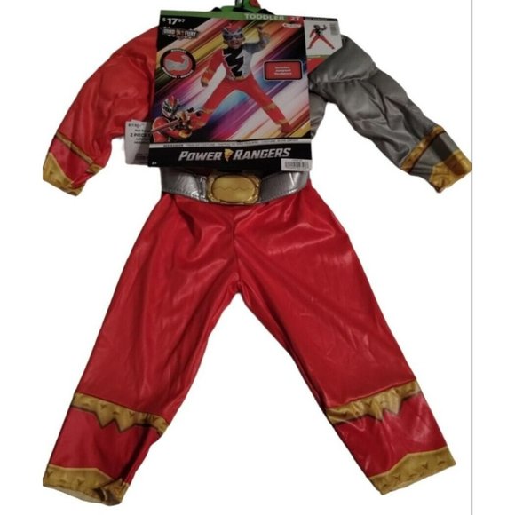 Dino Fury Red Power Rangers 2 Piece Toddler Costume 2T Disguise Cosplay - Picture 2 of 5